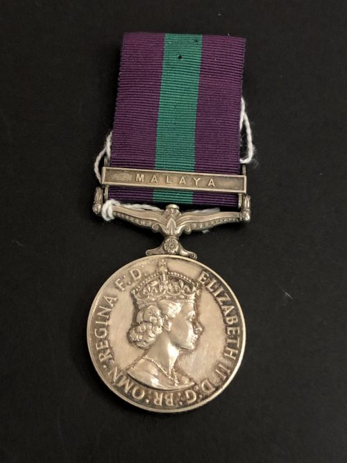 , General Service Medal 1918-62 Malaya Elizabeth II , GSM Malaya RAF scaled, Bygones Shop