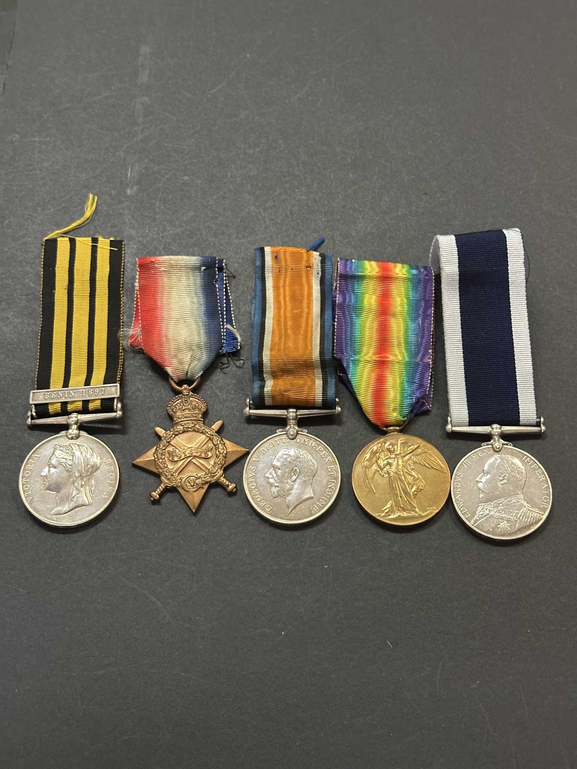 East and West Africa LS Group Bale 2 , East and West Africa Benin 1897 WWI Trio, Edward VII Long Service RN , East and West Africa LS Group Bale 2 scaled, Bygones Shop