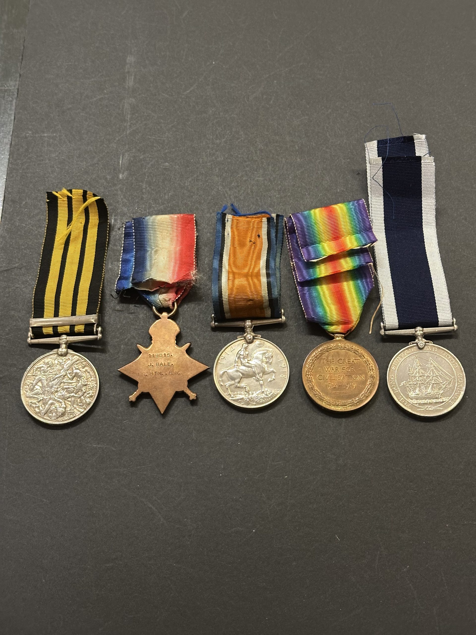 East and West Africa LS Group Bale 8 , East and West Africa Benin 1897 WWI Trio, Edward VII Long Service RN , East and West Africa LS Group Bale 8 scaled, Bygones Shop