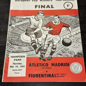 European Cup Winners' Tournament Final Atletico Madrid V Fiorentina Programme
