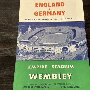 FA International England V Germany 1954 Programme