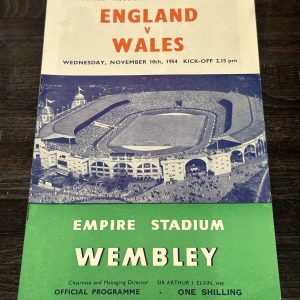 FA International England V Wales 1954 Programme