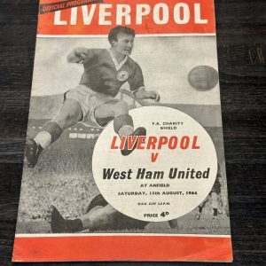 Charity Shield Final Liverpool V West Ham United at Anfield 1964 Programme