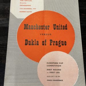 Manchester United V Dukla OF Prague November 1957 European Cup Competition Programme