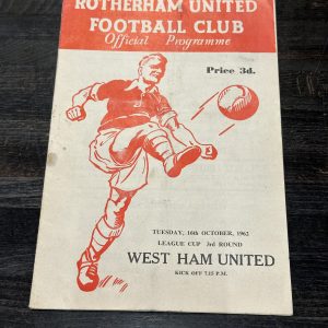 Rotherham United V West Ham United League Cup 3rd Round Programme