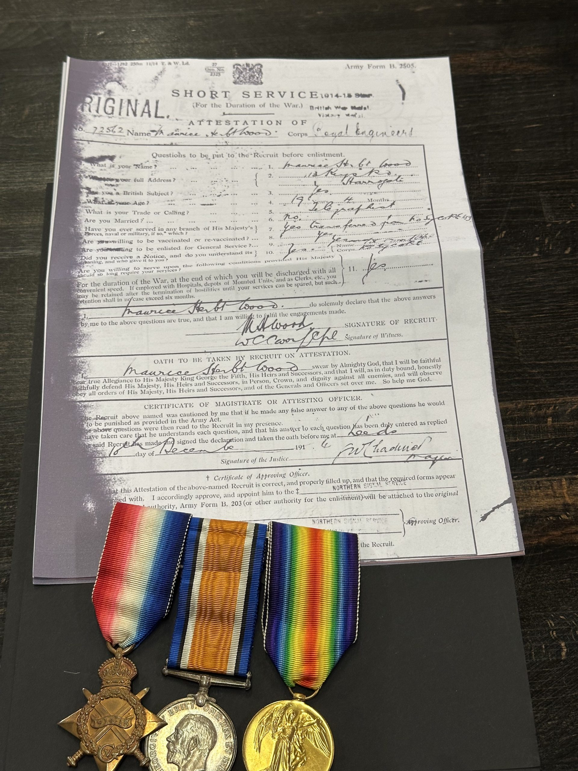 WWI Trio Wood 2 , WWI Royal Engineers Trio , WWI Trio Wood 2 1 scaled, Bygones Shop