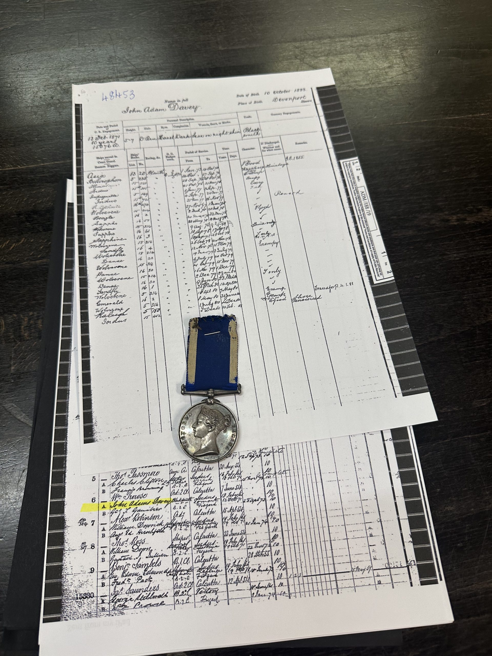 LSGC Davey , Victorian Royal Navy Long Service & Good Conduct Medal to a Blacksmith , LSGC Davey scaled, Bygones Shop