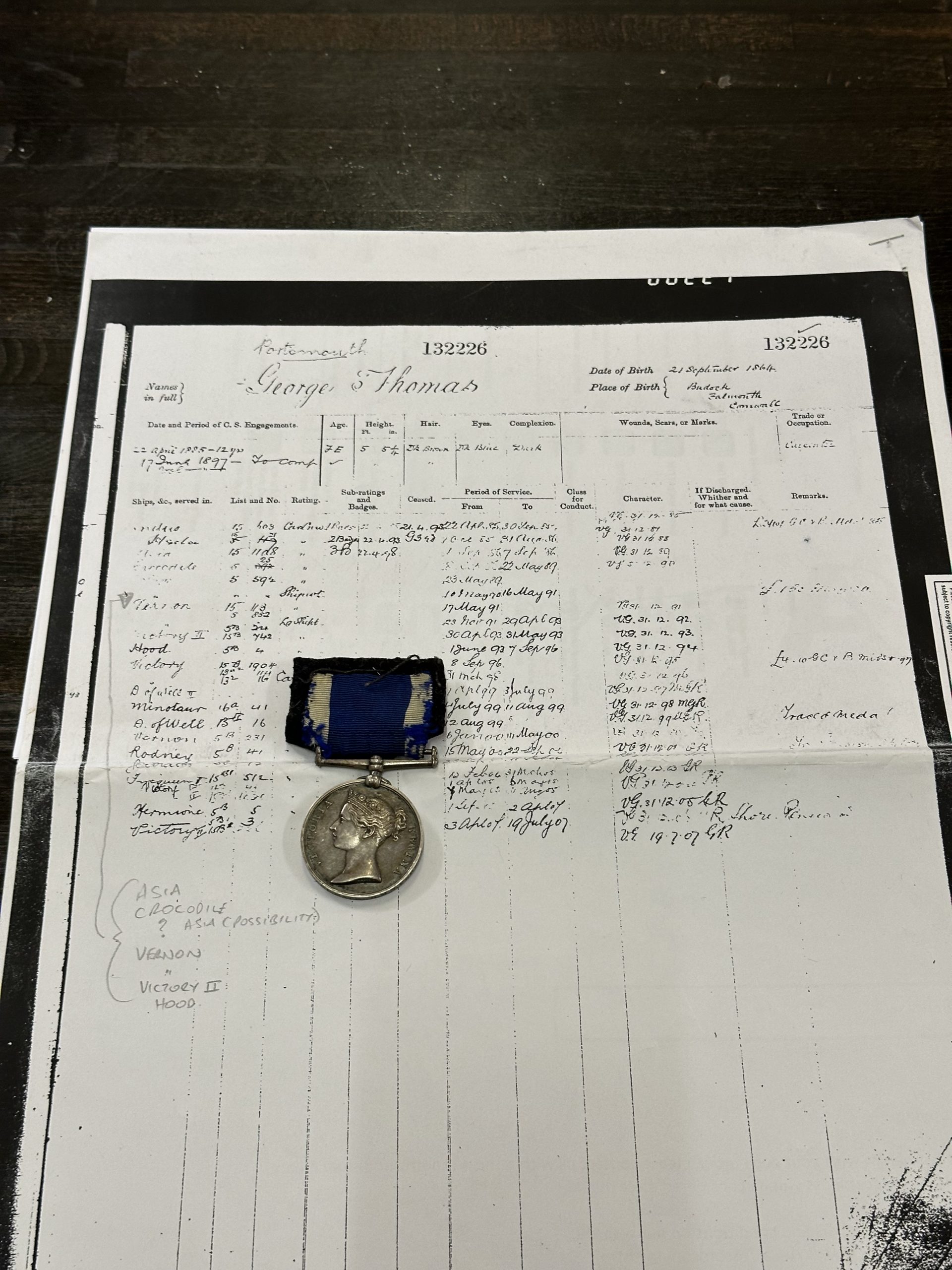RN LSGC Medal Carp , Royal Navy Long Service & Good Conduct Medal Queen Victoria , RN LSGC Medal Carp scaled, Bygones Shop
