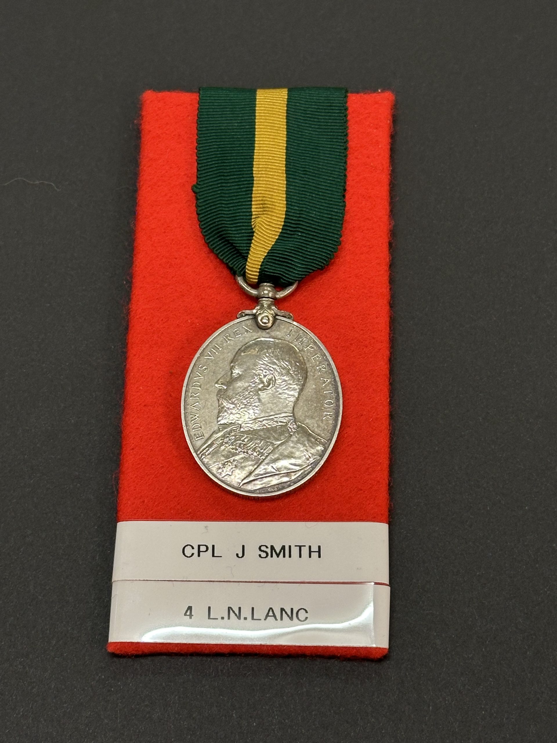 Territorial Force Efficiency Medal 1908 Edward VII 4th Loyal North Lancs