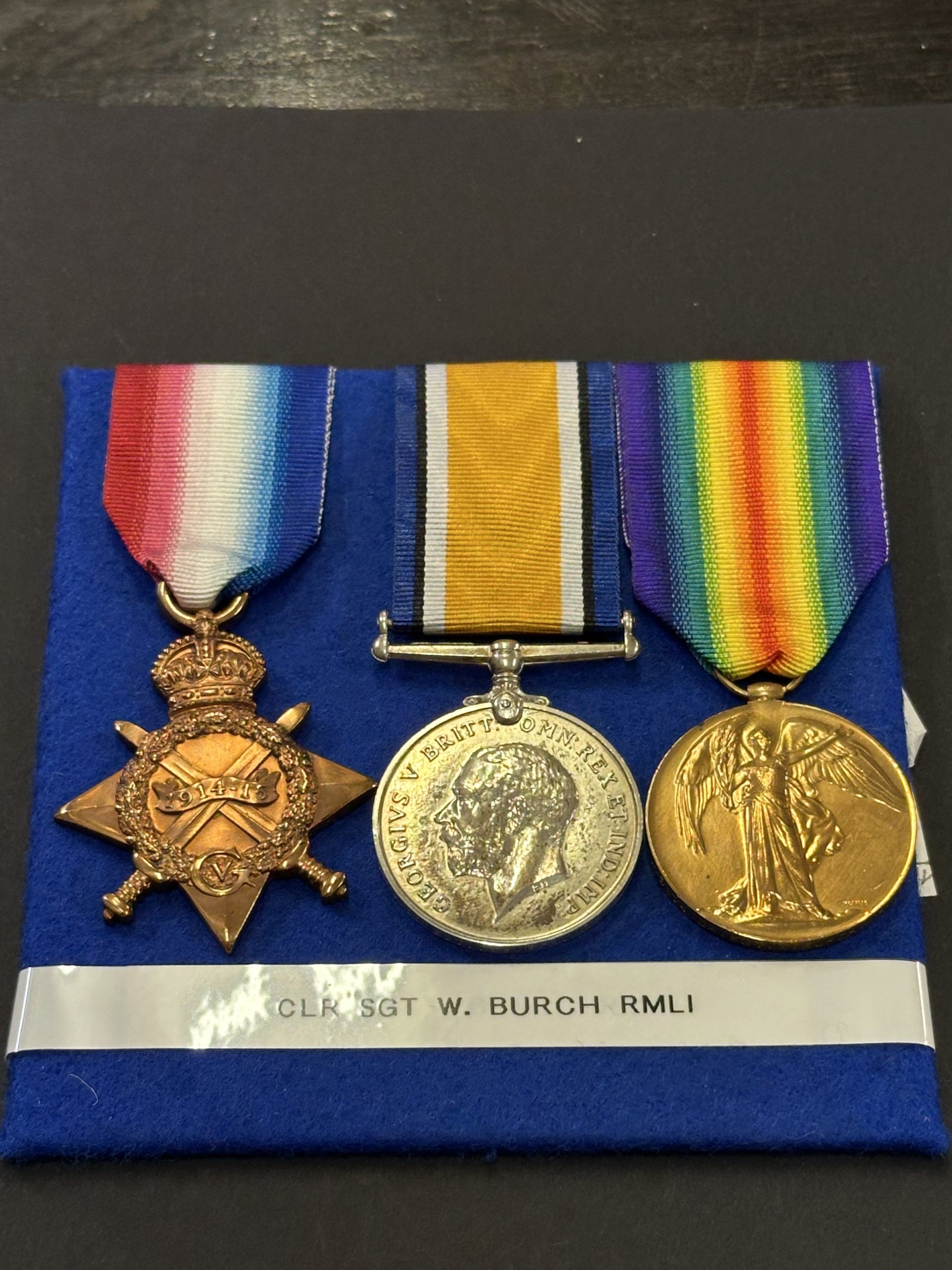 1914-15 Trio Colour Sergeant Royal Marine Light Infantry