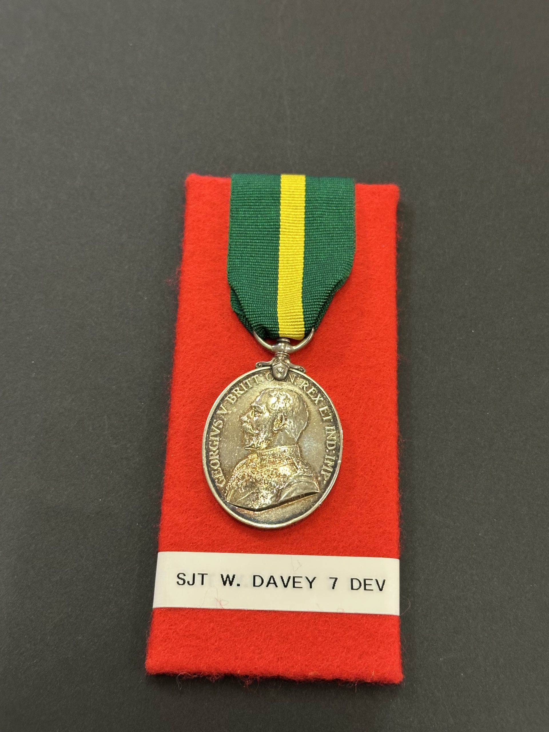 Territorial Force Efficiency Medal 1908 George V