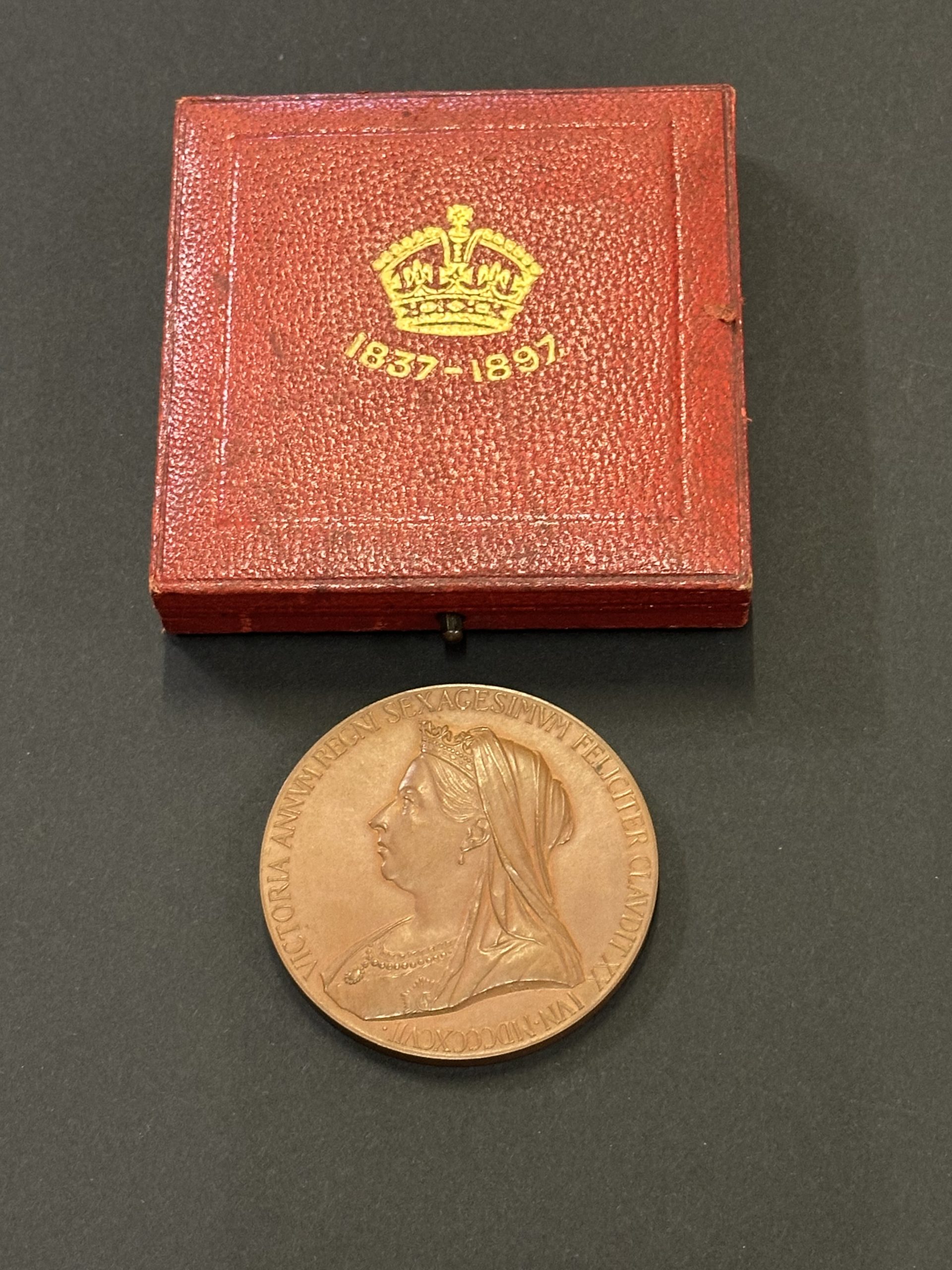 Official 1897 Queen Victoria Diamond Jubilee Medallion Struck by the Royal Mint in Bronze.