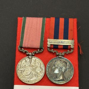 Turkish Crimea India General Service 1854 Medal Clasp Northwest Frontier Pair