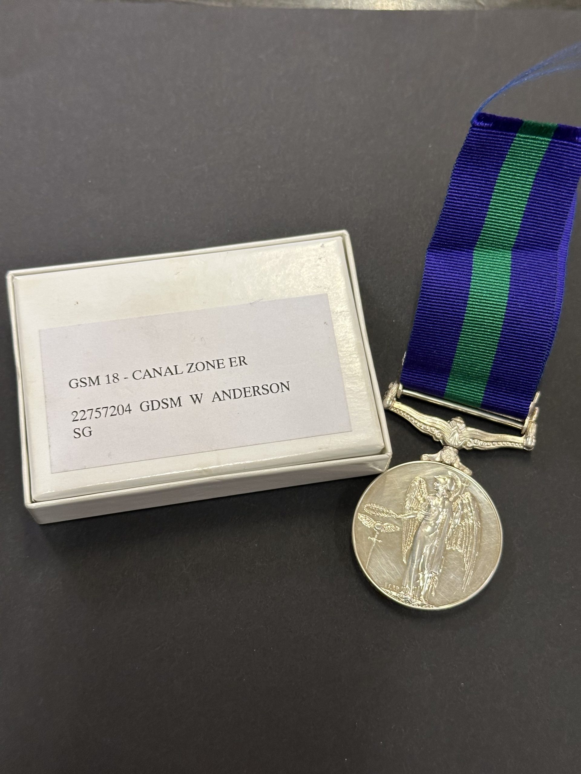 General Service Medal 1918 Anderson 3 , General Service Medal 1918 Clasp Canal Zone to a Scots Guardsman , General Service Medal 1918 Anderson 3 scaled, Bygones Shop