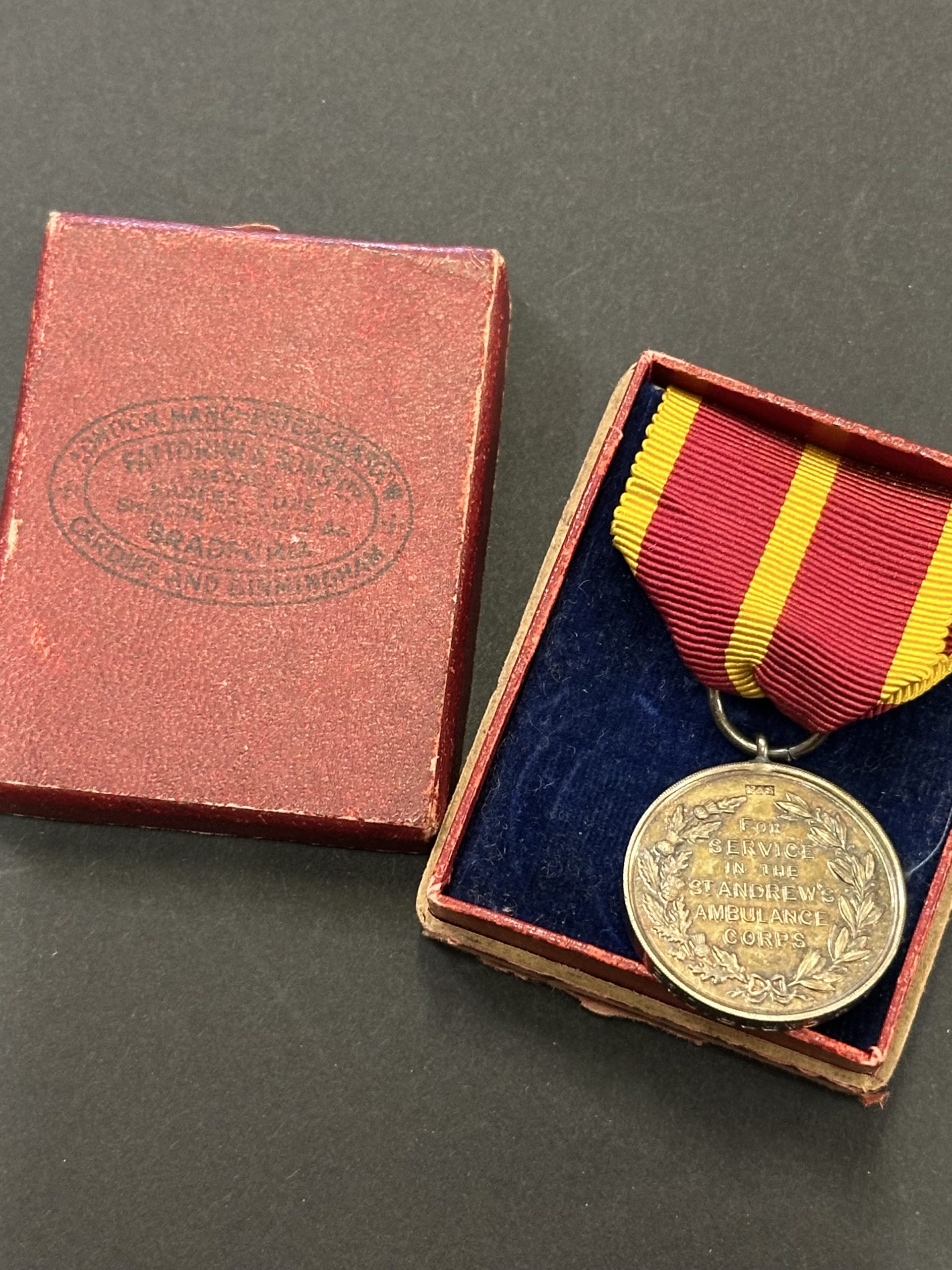 St Andrews Ambulance Corps Boxed Long Service Medal